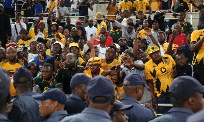 Kaizer Chiefs fans reacts in anger