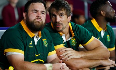 Frans Malherbe of South Africa with Eben Etzebeth of South Africa