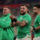 Ireland's Tadhg Furlong (L), Andrew Porter, and Conor Murray (R)