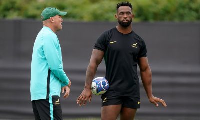 South Africa's Siya Kolisi with head coach Jacques Nienaber