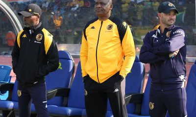 Dillon Sheppard, assistant coach of Kaizer Chiefs, Molefi Ntseki, coach of Kaizer Chiefs and Arthur Zwane, assistant coach of Kaizer Chiefs