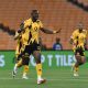 Christian Saile of Kaizer Chiefs celebrates scoring.