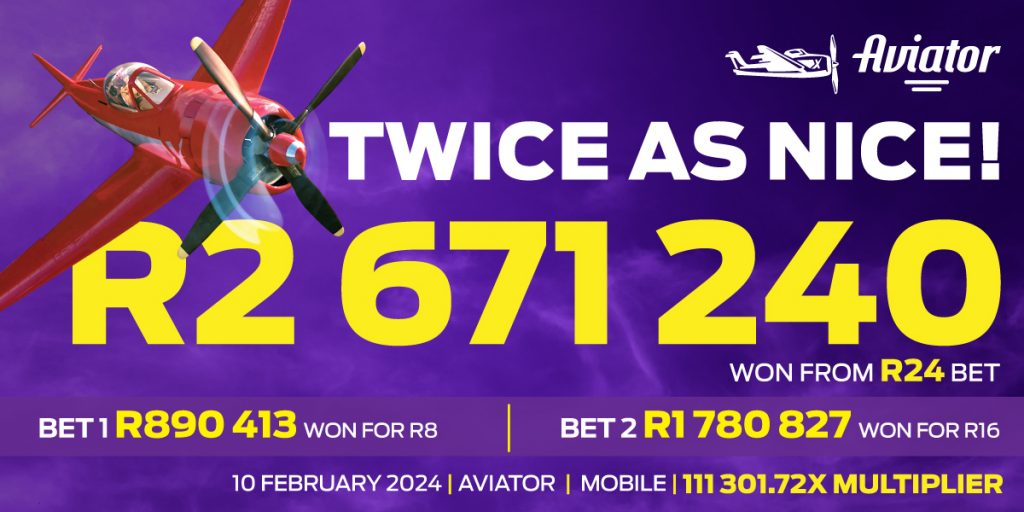 Aviator Big Win - R2 million - 13 Feb 2024