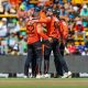 Sunrisers Eastern Cape players celebrating a wicket.