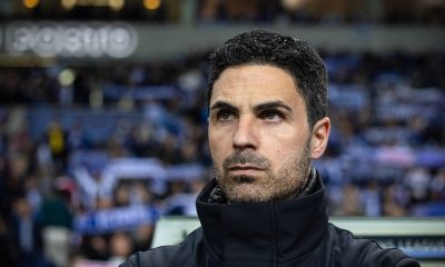 Arsenal's head-coach Mikel Arteta looks on during the UEFA Champions League round of 16 1st leg soccer match between FC Porto and Arsenal FC, held at Dragao Stadium.