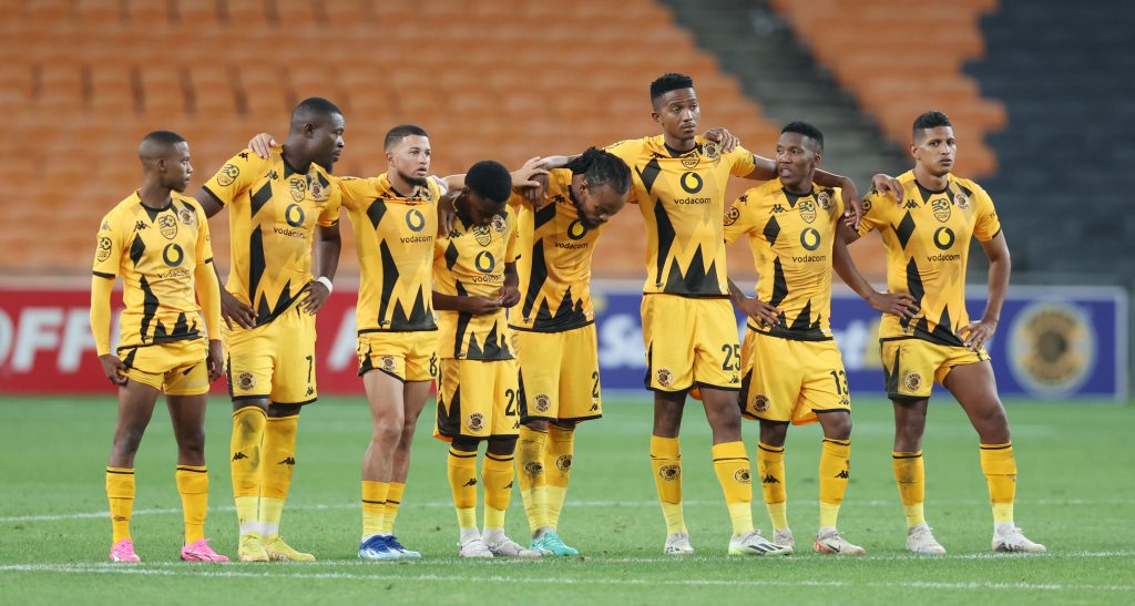 Despondent Kaizer Chiefs players during a penalty-shootout defeat to Milford FC.