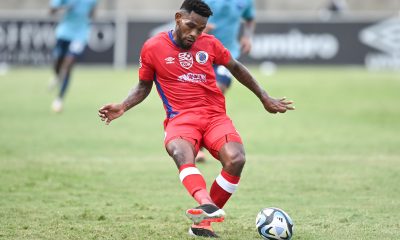 Thulani Hlatshwayo of Supersport United during the 2024 Nedbank Cup last 16 match between Richards Bay and Supersport United at King Zwelithini Stadium in Umlazi, Durban on 16 March 2024