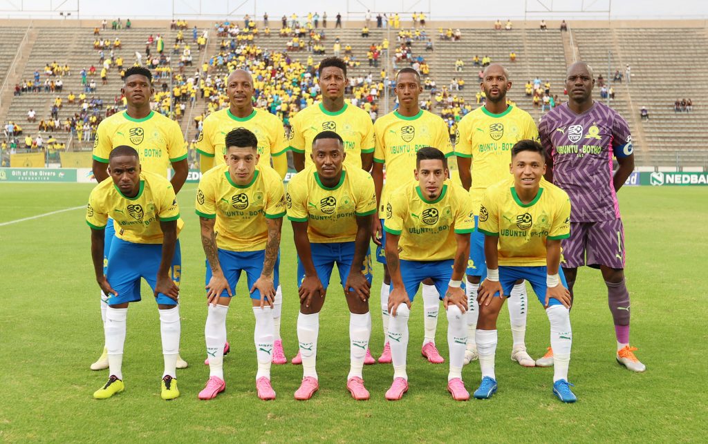 Mamelodi Sundowns team picture during the 2024 Nedbank Cup match between Mamelodi Sundowns and Maritzburg United at the Lucas Moripe Stadium, Atteridgeville on the 17 March 2024