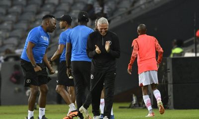 Ernst Middendorp coach of Cape Town Spurs during DStv Premiership 2023/24 match between Orlando Pirates and Cape Town Spurs at Orlando Stadium.