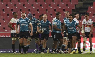 Griquas celebrates a win during the 2023 2023 Currie Cup Rugby match between Lions and Griquas at Emirates Airline Park