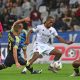 Iqraam Rayners of Stellenbosch FC is challenged by Marc van Heerden of Cape Town City during the DStv Premiership 2023/24 game between Cape Town City and Stellenbosch FC at Cape Town Stadium on 5 March 2024