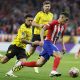 Atletico's Nahuel Molina (R) in action during the UEFA Champions League quarter-final, 1st leg soccer match between Atletico Madrid and Borussia Dortmund, in Madrid, Spain, 10 April 2024