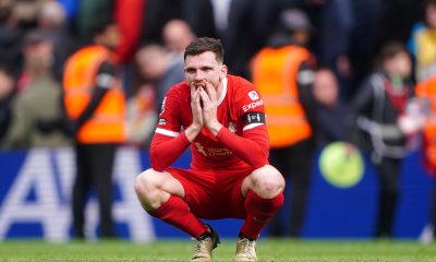 Liverpool's Andrew Robertson, who vowed to keep fighting after Liverpool lost more ground in the title race over the weekend.