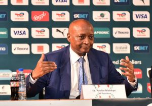 Patrice Motsepe, President of CAF during the 2023 Africa Cup of Nations CAF President Press Conference at Palais de la Culture de Treichville in Abidjan, Cote dIvoire on 12 January 2024.