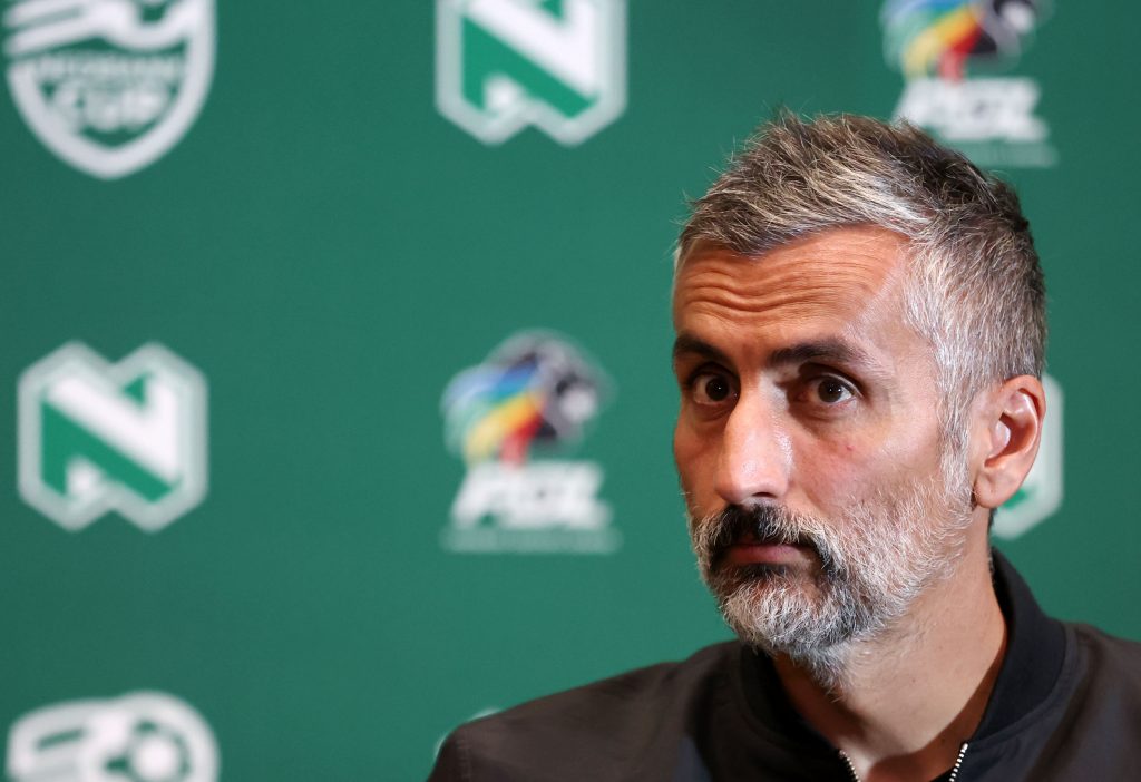 Jose Riveiro, head coach of Orlando Pirates during the 2024 Nedbank Cup Orlando Pirates Press Conference at the Nedbank Offices, Johannesburg on the 10 April 2024