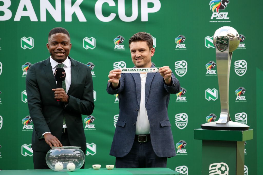 Gv of the Semifinal draw during the 2024 Nedbank Cup Quarterfinal match between TS Galaxy and Chippa United at the Mbombela Stadium, Nelspruit on the 14 April 2024