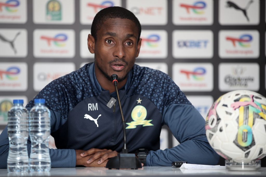 Coach Rulani Mokwena during the CAF Champions League 2023/24 1st leg semifinal press conference for Mamelodi Sundowns in Rades on 19 April 2024