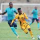 Mduduzi Shabalala of Kaizer Chiefs challenged by Moses Mthembu of Richards Bay during the DStv Premiership 2023/24 match between Richards Bay and Kaizer Chiefs at the King Zwelithini Stadium, Umlazi on the 21 April 2024