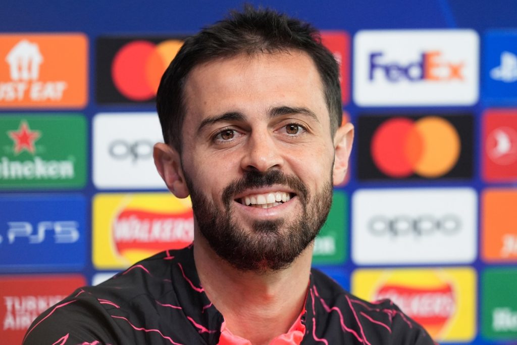 Manchester City's Bernardo Silva during a press conference at the City Football Academy, Manchester. Picture date: Tuesday April 16, 2024.