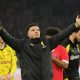 Dortmund's Jadon Sancho celebrates after the UEFA Champions League Round of 16, 2nd leg soccer match between Borussia Dortmund and PSV Eindhoven, in Dortmund, Germany, 13 March 2024