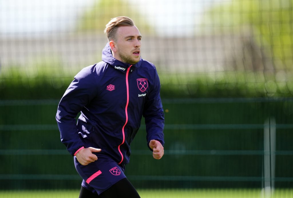 West Ham United's Jarrod Bowen during a training session at the Rush Green Training Ground, London.
