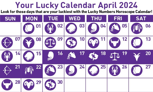 Lucky Calendar 16 - 22 April 2024