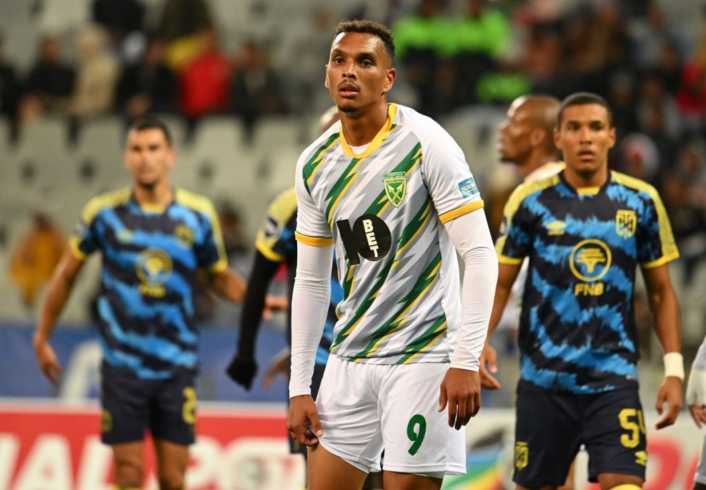 Ryan Moon of Golden Arrows during the DStv Premiership 2023/24 game between Cape Town City and Golden Arrows at Cape Town Stadium.