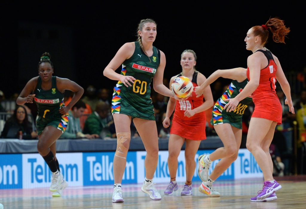 Nicola Smith of South Africa during the 2023 Netball World Cup game between South Africa and Wales at CTICC.