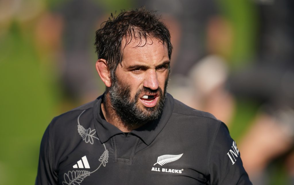 New Zealand's Sam Whitelock during a training session at Stade du Parc, Paris. Picture date: Tuesday October 24, 2023.
