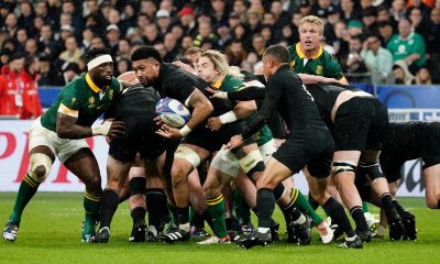 Ardie Savea of New Zealand against South Africa in the Rugby World Cup final at the Stade de France.