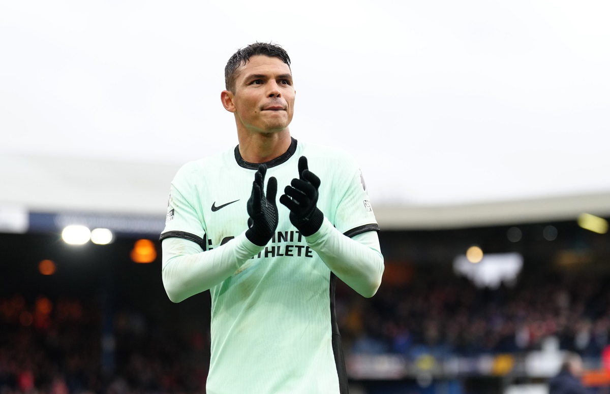 Chelsea's Thiago Silva applauds the fans after the Premier League match at Kenilworth Road, Luton. Picture date: Saturday December 30, 2023.