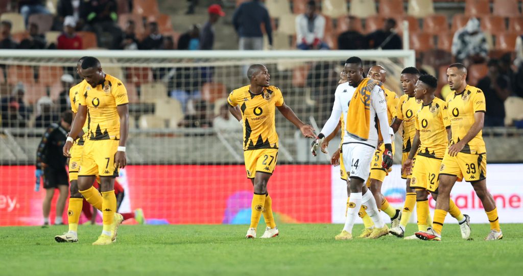 Njabulo Ngcobo of Kaizer Chiefs talking to teammates during the DStv Premiership 2023/24 match between Kaizer Chiefs and TS Galaxy at the Peter Mokaba Stadium, Polokwane on the 07 May 2024