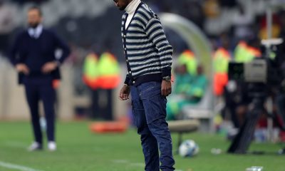 Rulani Mokwena, Head coach of Mamelodi Sundowns reacts during the Dstv Premiership 2023/24 match between TS Galaxy and Mamelodi Sundowns at Mbombela Stadium in Nelspruit on 21 May 2024