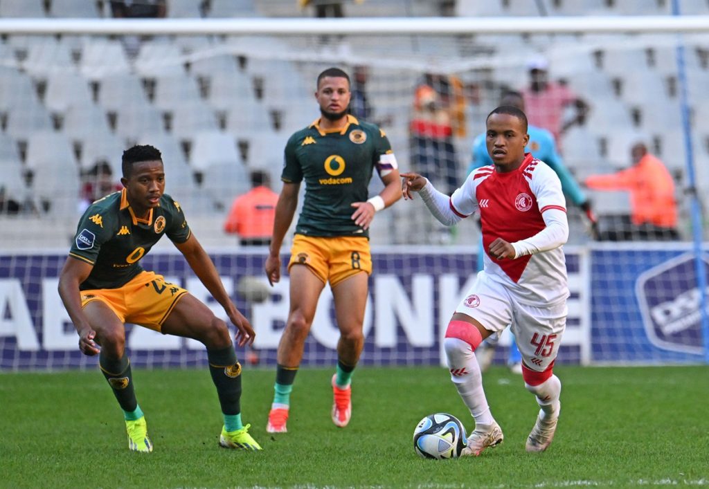 Sphesihle Maduna Cape Town Spurs during the DStv Premiership 2023/24 football match between Cape Town Spurs and Kaizer Chiefs at Cape Town Stadium.