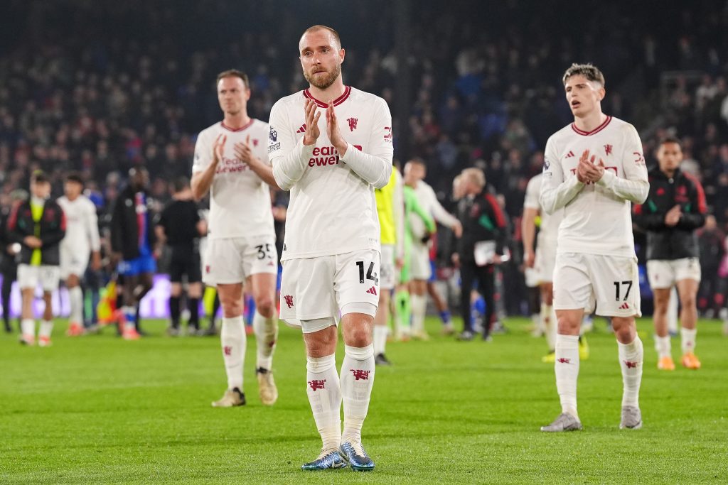 Christian Eriksen, who says Manchester United's players "take the blame" for the humiliating 4-0 hammering at Crystal Palace that has increased the pressure on manager Erik ten Hag.
