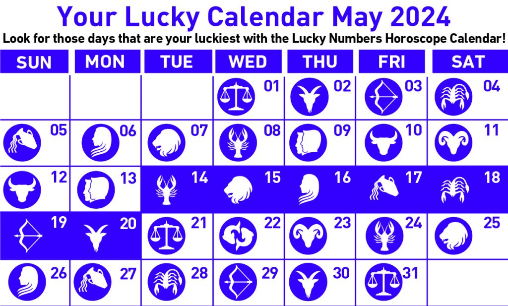 Lucky Calendar 14 - 20 May 2024