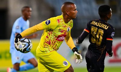 Ricardo Goss (GK) of Supersport United during the DStv Premiership 2023/24 game between Royal AM and Supersport United at Harry Gwala Stadium on 1 May 2024