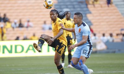 Siyethemba Sithebe of Kaizer Chiefs challenged by Alexander Cole of Polokwane City dduring DStv Premiership 2023/24 football match between Kaizer Chiefs and Polokwane City at Soccer City.