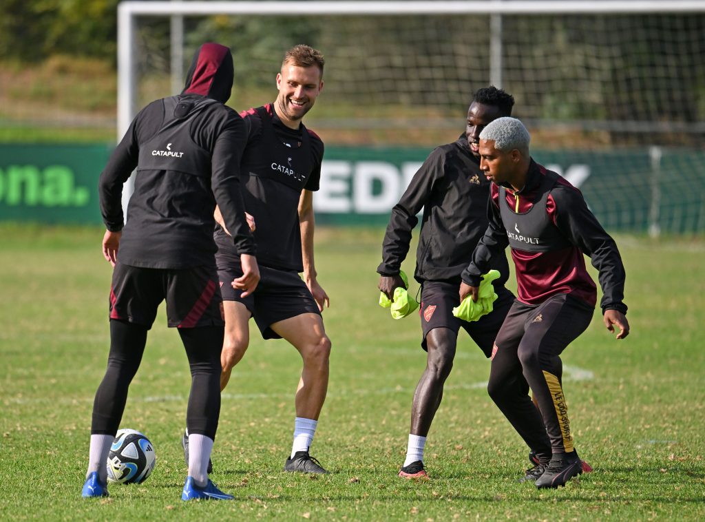 Stellenbsoch FC players during the 2024 Nedbank Cup Media Day for Stellenbosch FC at Lentelus Sports Grounds in Stellenbosch on 3 May 2024