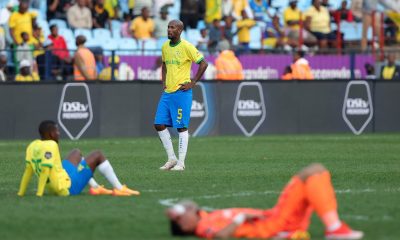 Mamelodi Sundowns players dejected during the DStv Premiership 2023/24 match between Mamelodi Sundowns and Cape Town City at Loftus Stadium