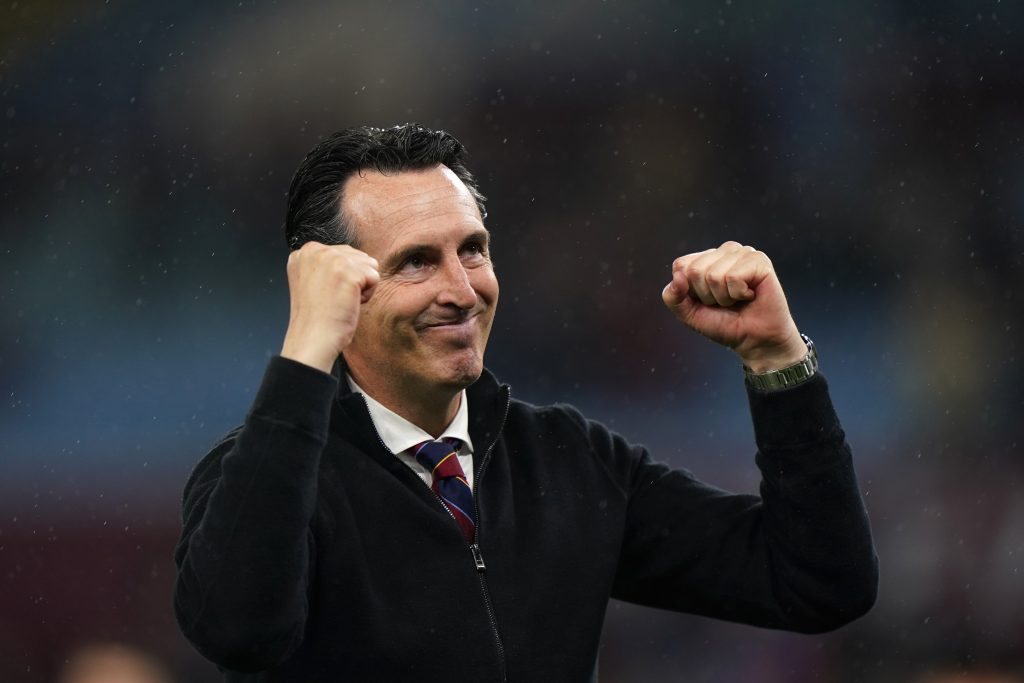 Aston Villa manager Unai Emery applauds the fans following the Premier League match at Villa Park, Birmingham. Picture date: Monday May 13, 2024.