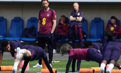 nglish national coach Gareth Southgate leads an open training session of the English national soccer team in Jena, Germany, 11 June 2024. The team prepares at a training camp for the UEFA EURO 2024.
