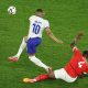 Mbappe of France (L) in action against Kevin Danso of Austria during the UEFA EURO 2024 group D soccer match between Austria and France, in Dusseldorf, Germany, 17 June 2024
