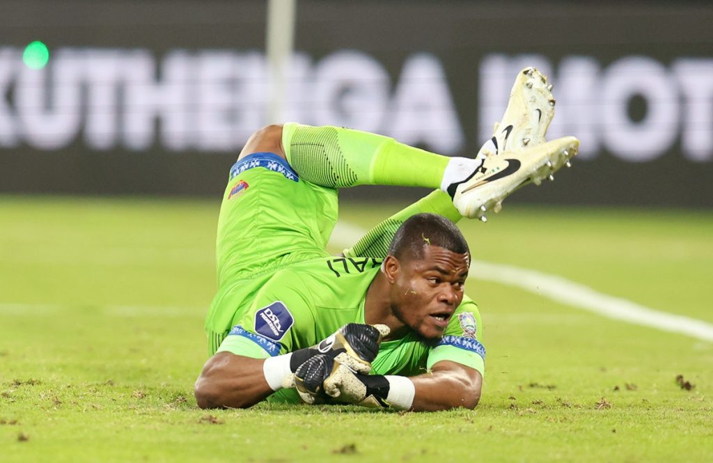 Stanley Nwabali of Chippa United during the DStv Premiership 2023/24 match between Orlando Pirates and Chippa United at the Orlando Stadium, Soweto on the 08 May 2024