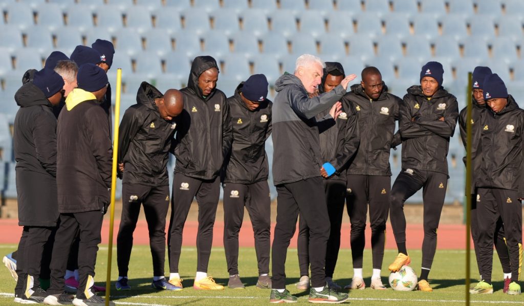 Bafana Bafana head coach trains his team ahead of Nigeria clash
