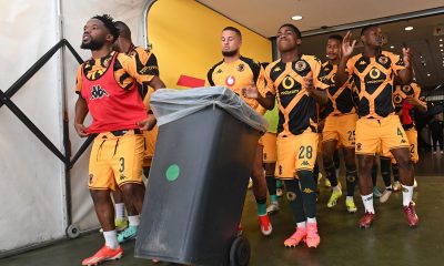 Kaizer Chiefs players singing in the tunnel during the DStv Premiership 2023/24 football match between Cape Town Spurs and Kaizer Chiefs at Cape Town Stadium.