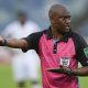 The referee, Mr Victor Hlungwani during the DStv Premiership 2021/22 match between AmaZulu and Royal AM held at Moses Mabhida Stadium in Durban on 04 December 2021