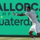Gael Monfils of France in action during his second round match against Roberto Carballes of Spain at the Mallorca Championships.