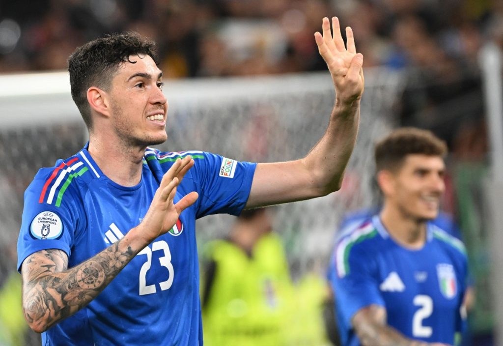 Alessandro Bastoni of Italy reacts after the UEFA EURO 2024 group B match between Italy and Albania.