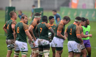 George Cronje of the junior Springboks organises his front pack during the Under-20 International Series game between South Africa and Argentina at Markotter Sports Complex in Stellenbosch on 23 June 2021.